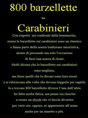 cover image of Barzellette sui carabinieri
